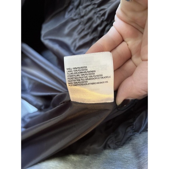 Laundry Shelli Segal Grey Zip Up Quilted Down Feather Puffer Coat Women XS NWOT - Picture 4 of 11